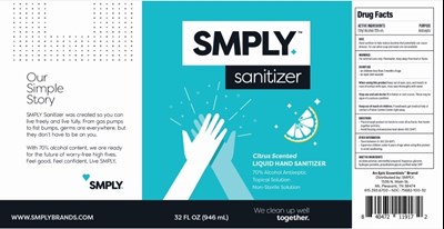 Smply 70 Citrus Liquid Hand Sanitizer (Smply 70 Liq Citrus 32oz)